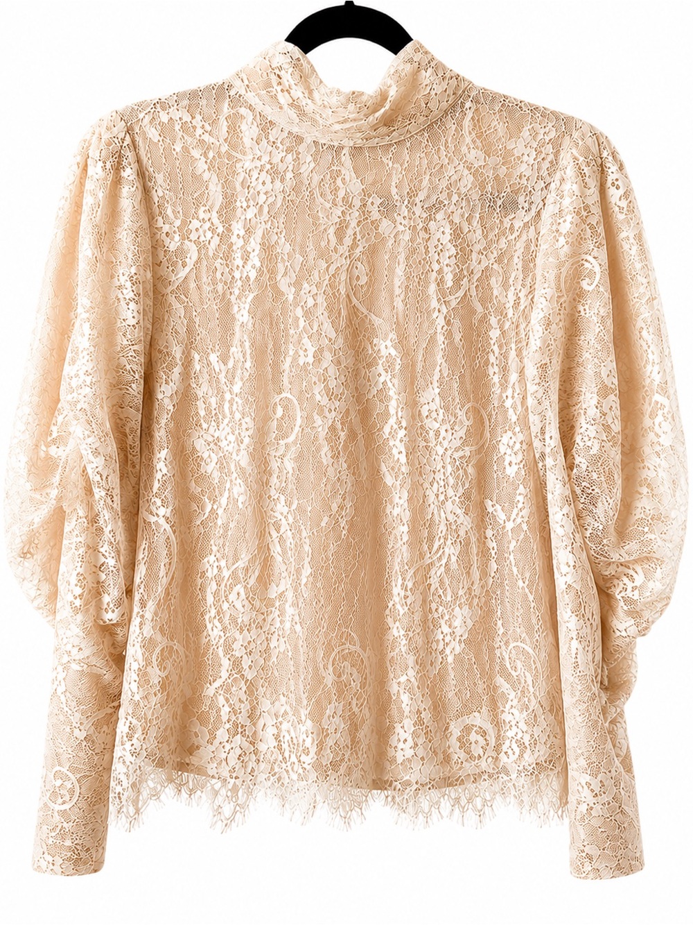 WAYF Lace Mock Neck Blouse  New With Tags